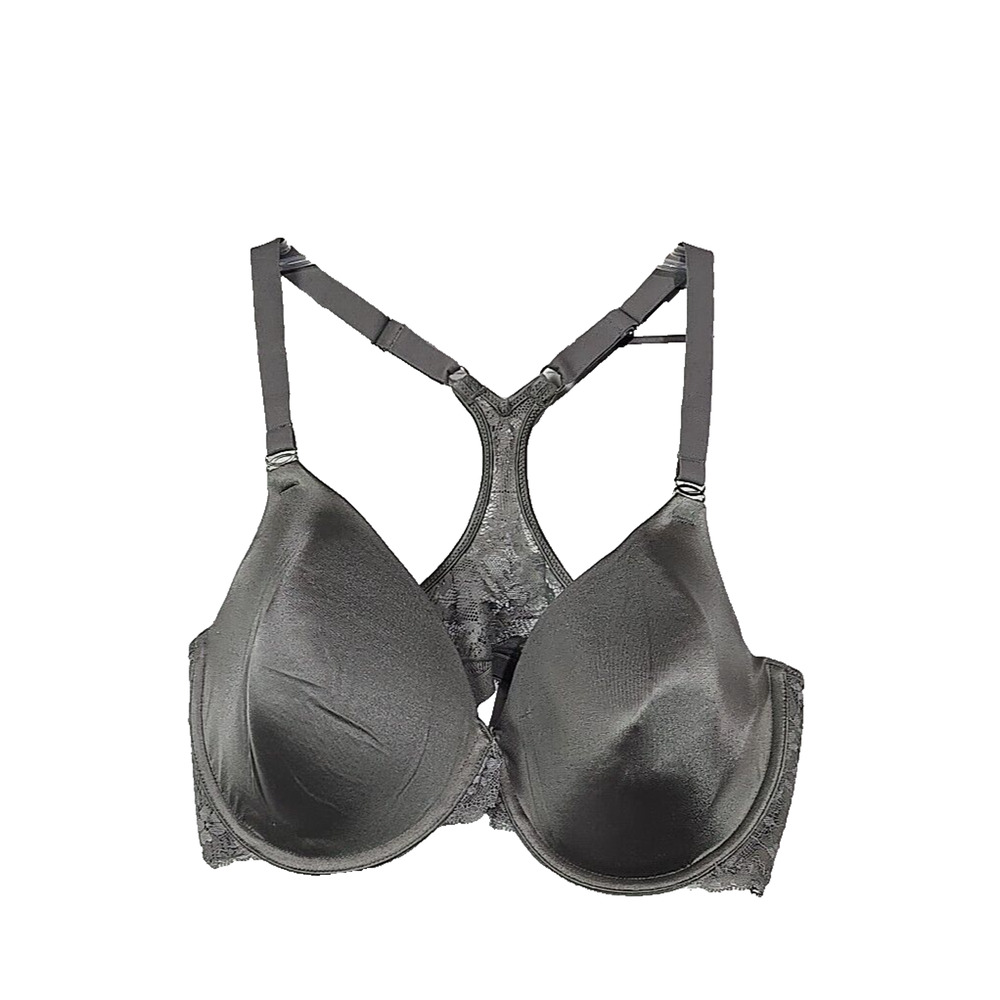 Maidenform One Fab Fit Gray Front Closure Racerback Underwire T-Back Bra SZ 38D